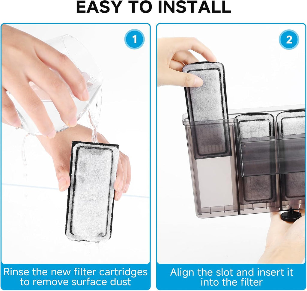 AQQA 16 Packs Aquarium Filter Cartridges with Activated Carbon