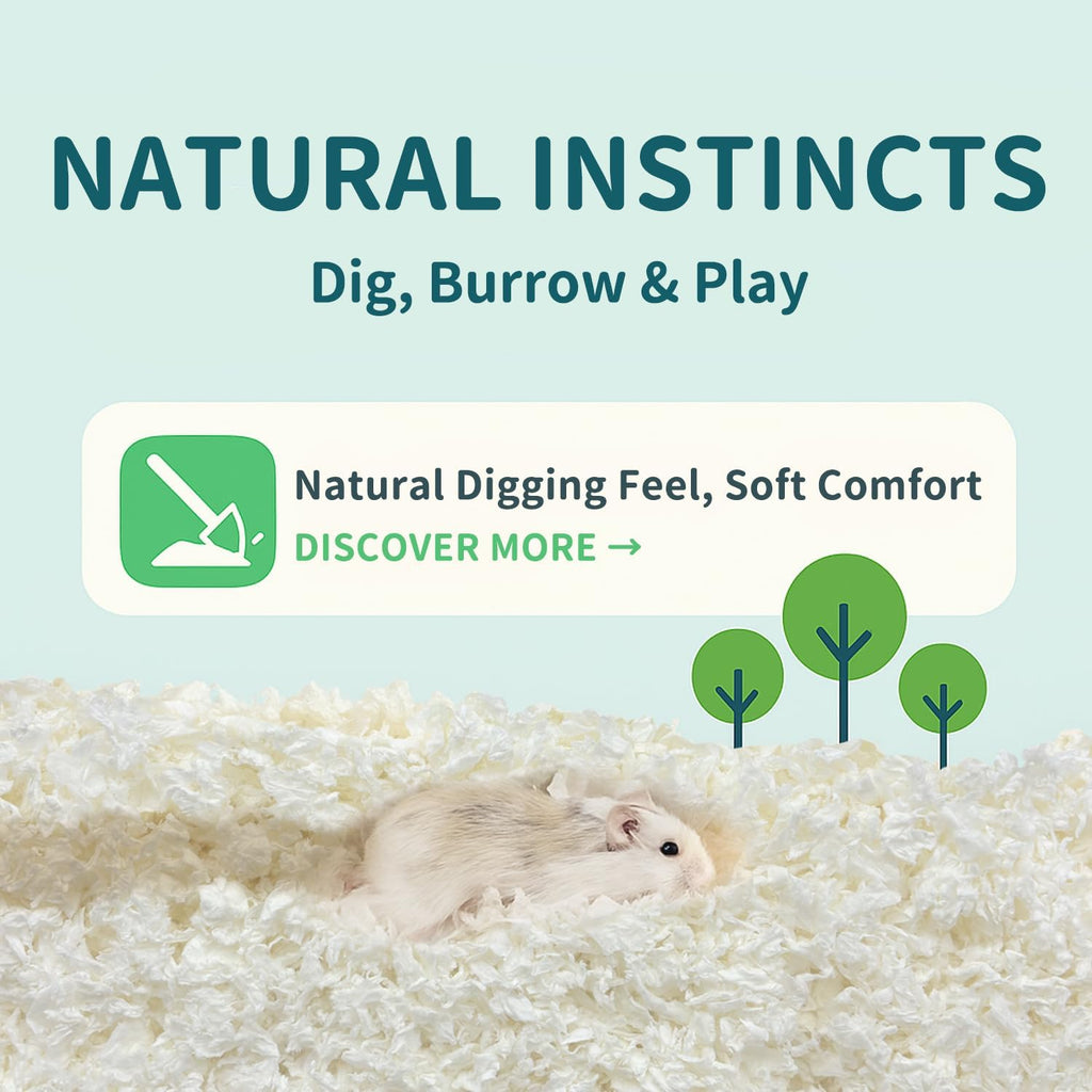 Hamster Bedding 90L, 99% Dust-Free, Soft, Odor Control, Purple