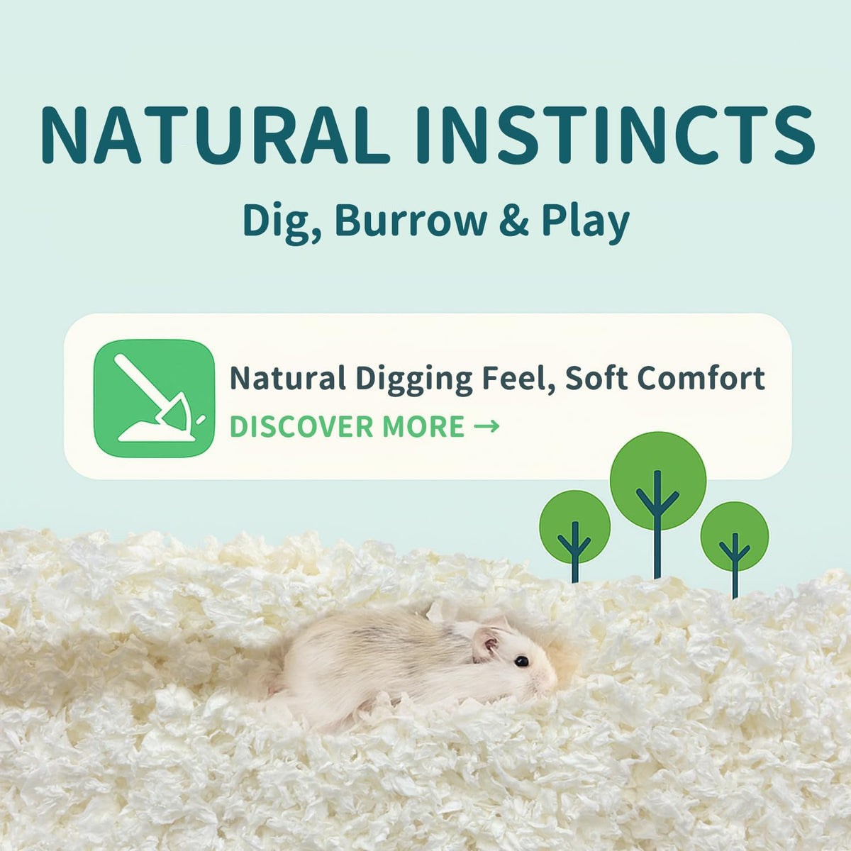 Hamster Bedding 90L, 99% Dust-Free, Soft, Odor Control, Purple