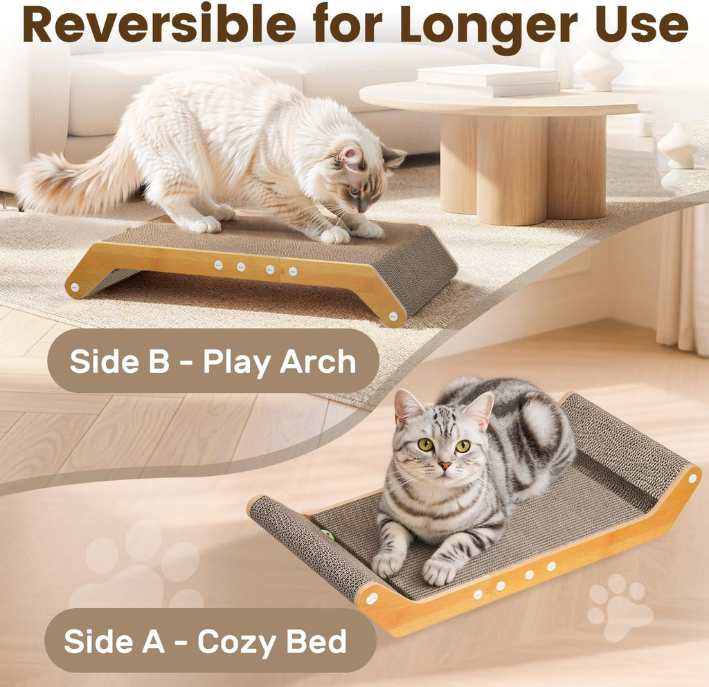 Cat Scratching Board Pad 24" Large Horizontal Bed with Ball Track