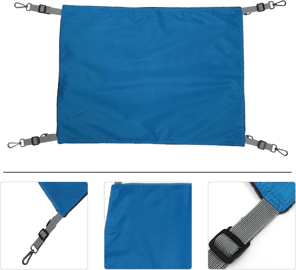 SHINEOFI Waterproof Nylon Cat Hanging Bed Hammock Double-Sided Thickened Blue Pet Swing Bed for Seasons Indoor Cage Use