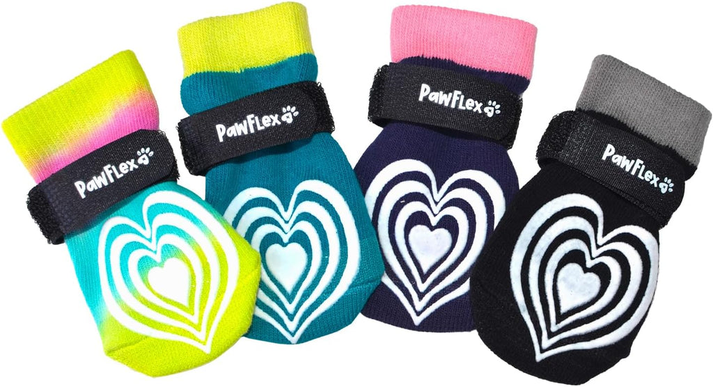 Medical Therapeutic Double Sided Non-Slip Cotton Dog Socks | PawFlex Comfy Pawz Silicone Grip on Inner Cuff No Twisting or Sliding Off | Senior & Disabled Dog Traction Control |Pet Paw Protection