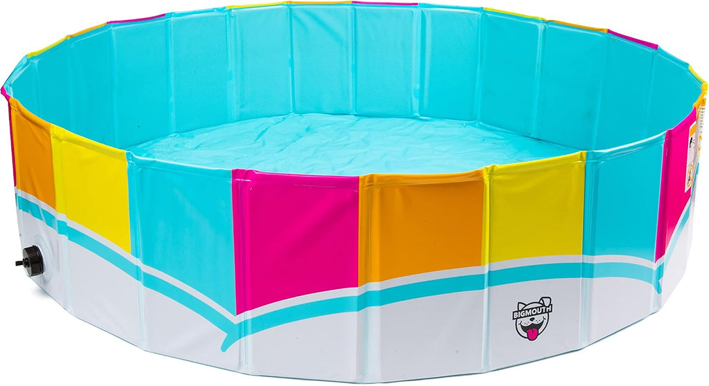 Foldable Dog Pool Collapsible Hard Plastic Pet Swimming Pool Portable Dog Bath Tub Kiddie for Small Medium Dogs Cats Kids 47" Rainbow