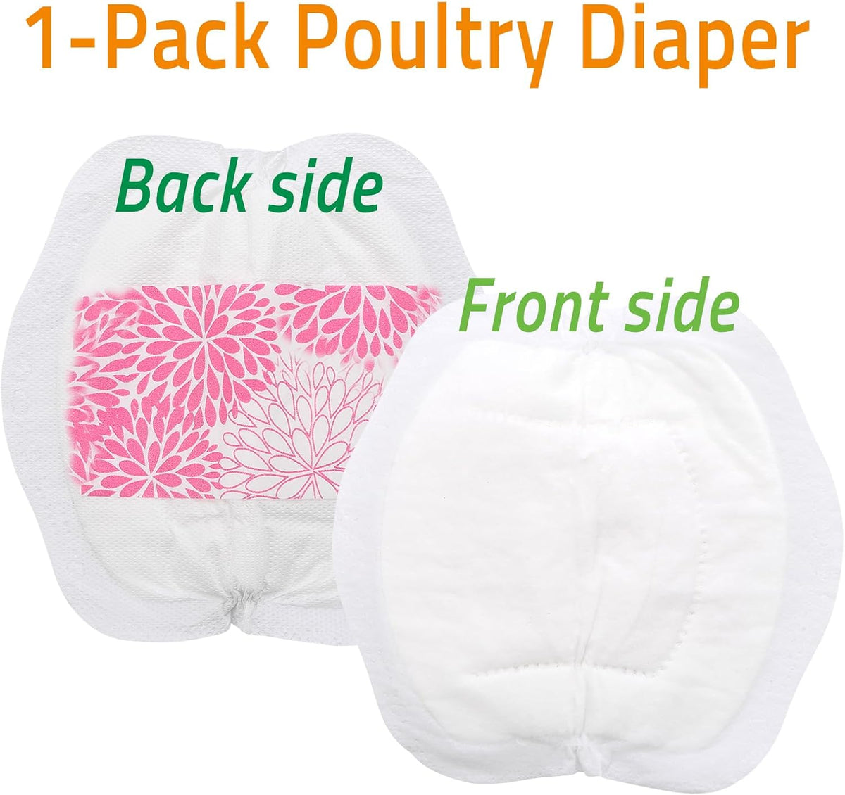 Adjustable Chicken Harness Diaper with 5.4ft Leash - Pink