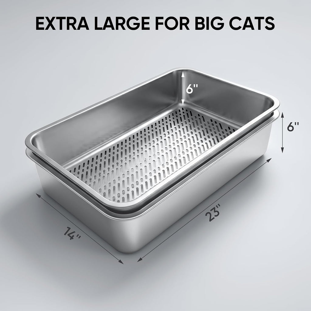 Rectangular Stainless Steel Sifting Litter Box