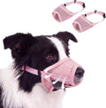 LelePet 2 Pack Soft Air Mesh Muzzles for Large Sized Dogs, Pink, L