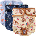 Washable Reusable Dog Diapers Female(3 Pack), Highly Absorbent and Breathable Dog Wraps, Puppy Dog Diapers Female S Fox, Shark, Bear