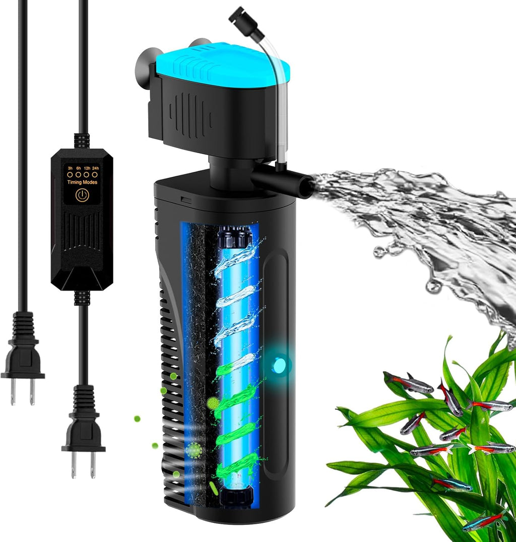 225GPH U - V Aquarium Filter Green Water Cleaning for 20-70 Gallon Tanks
