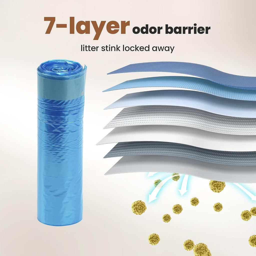 GKJ Cat Litter Box Waste Disposal System for Odor Control Cat Litter Trash Can | Includes 1 roll of 16 Easy Tear-Off Bags | Diaper Trash Can