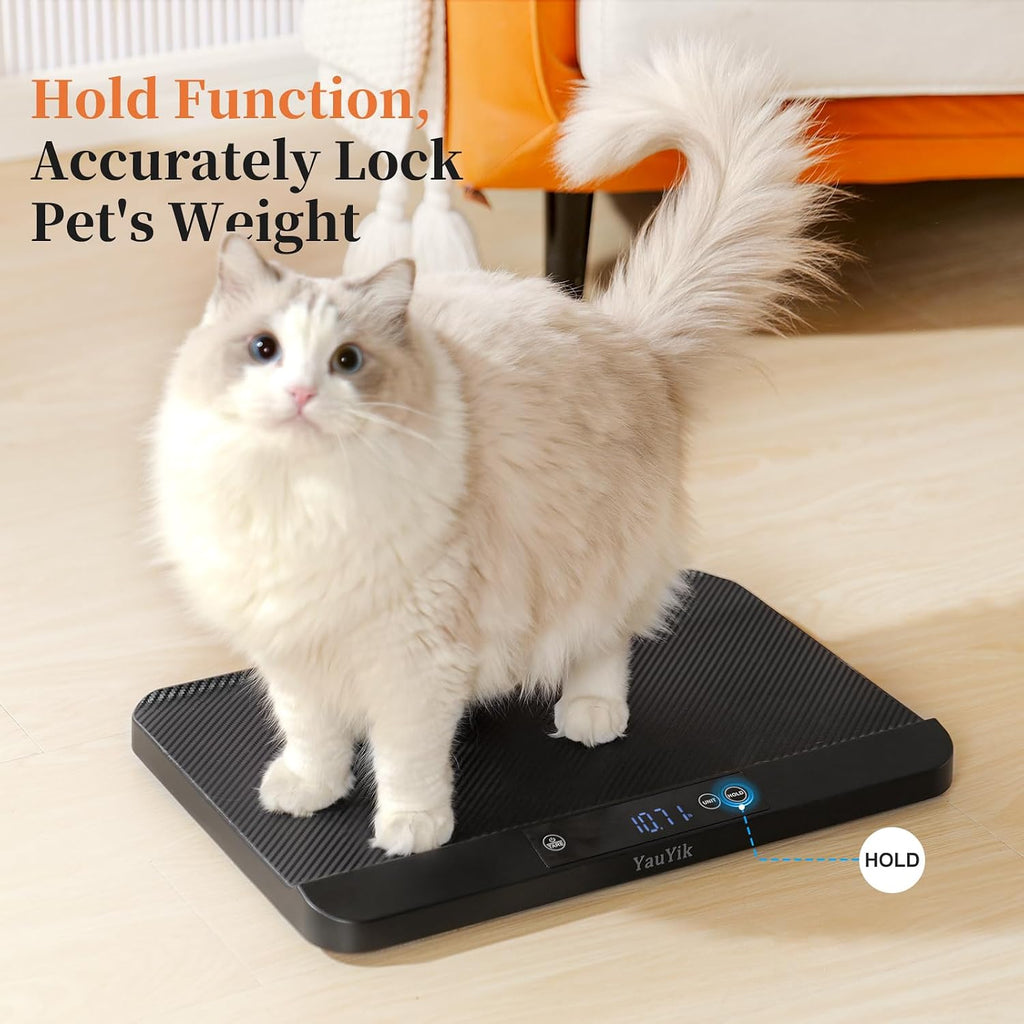 YAUYIK Digital Pet Scale, Baby Scale with Non-Slip Mat, Up to 88lb, Black