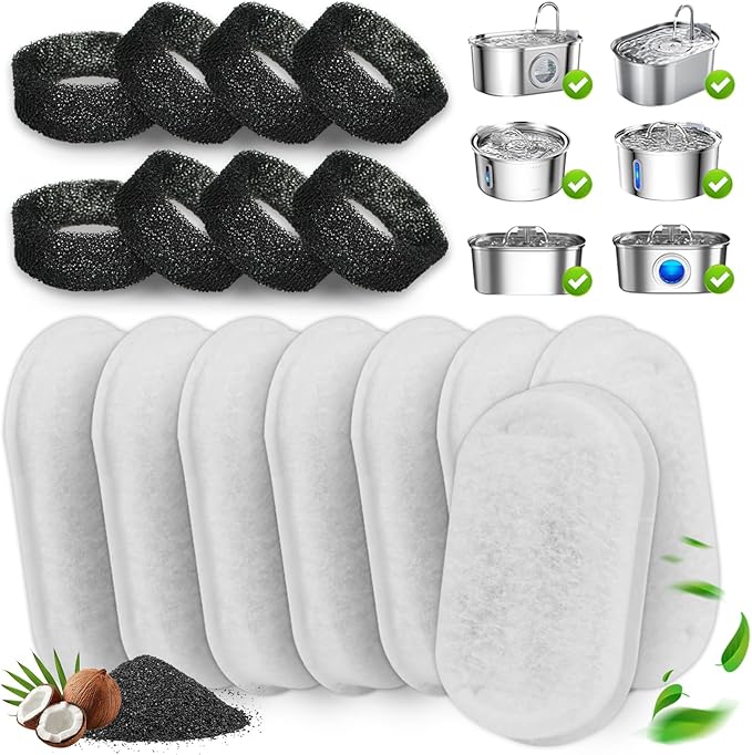 16-Pack Cat Water Fountain Filter – Cat Fountain Replacement Filters by HALKYDY