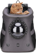 LOLLIMEOW Large Pet Carrier Backpack, Bubble Backpack Carrier for Fat Cats and Puppies,Airline-Approved(Grey)