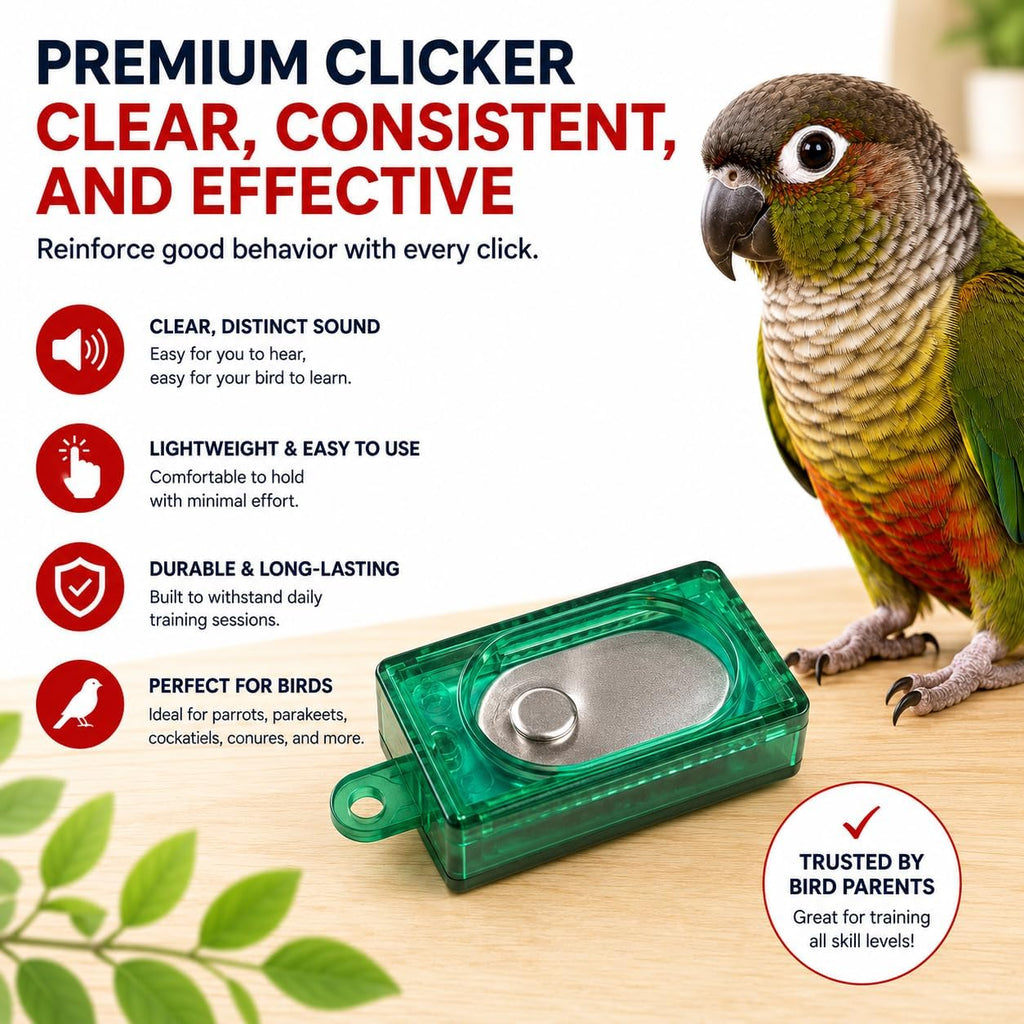 LBH MARKET Bird Clicker Training Kit Box Clicker & Target Stick, Red