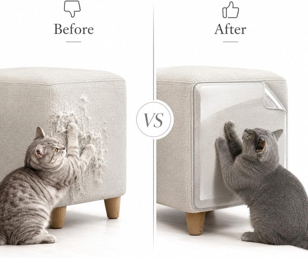 Cat Scratch Furniture Protector, 157.5 x 11.8 Inches, Clear Vinyl