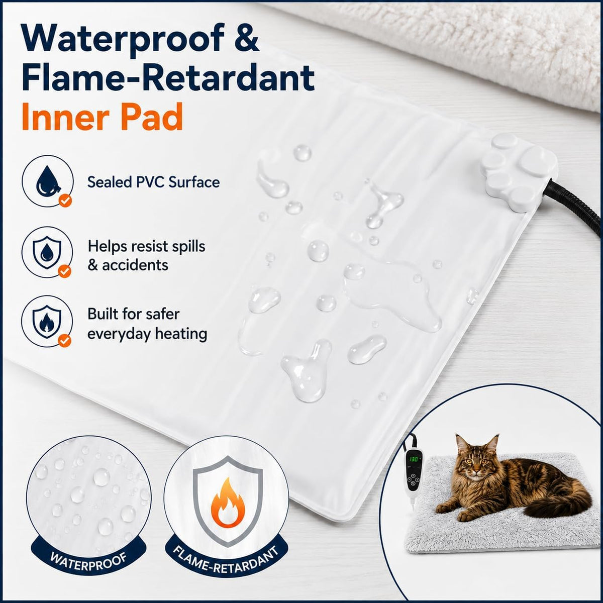 GOLOPET Pet Heating Pad for Cats with Normally Open Function,Heated Cat Bed
