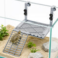 Hanging Turtle Basking Platform with Food Tray, Non-Slip Ramp