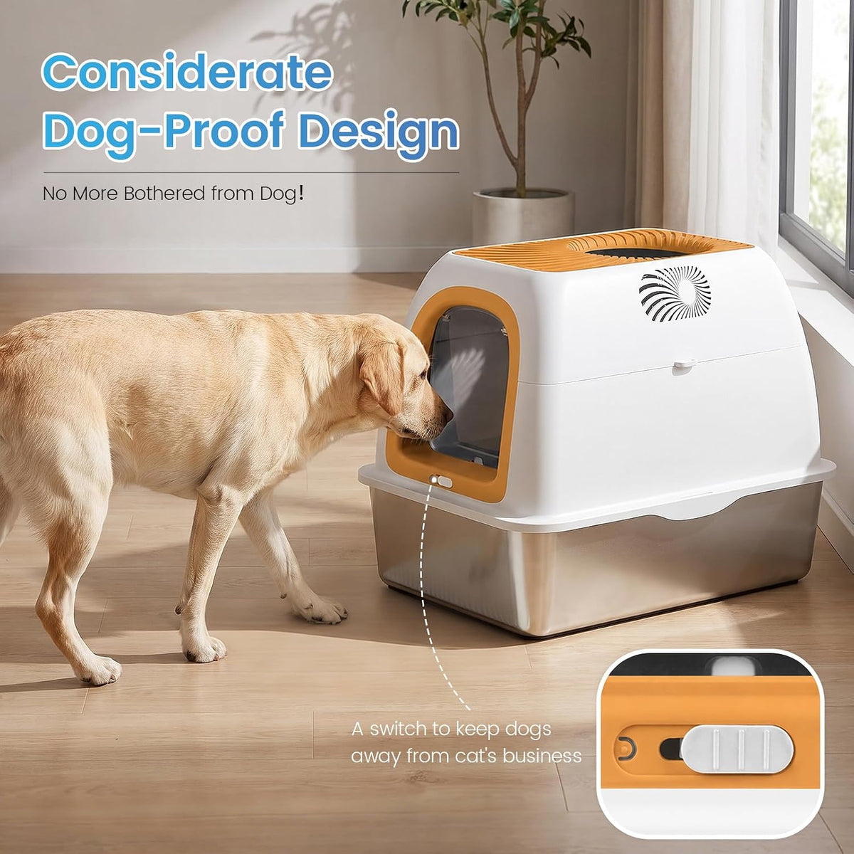SuzziPaws Stainless Steel Litter Box Dog-Proof Leak-Proof for Multi-Cats
