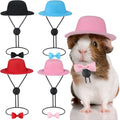 Xuniea 4 Sets 8 Pcs Guinea Pig Bow Ties Hats Costume for Hamster Ferret
