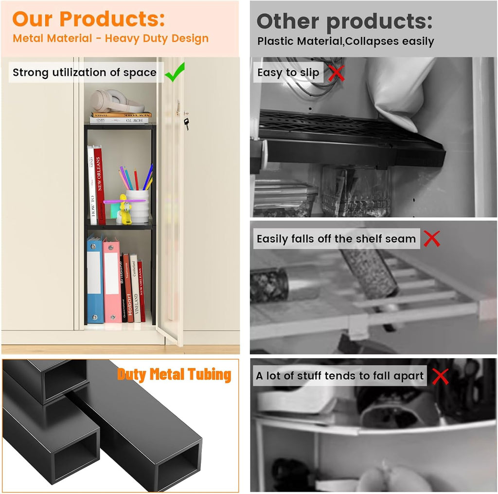 LIDTOP Locker Organizer Shelf Metal, Adjustable Width & Height Shelf