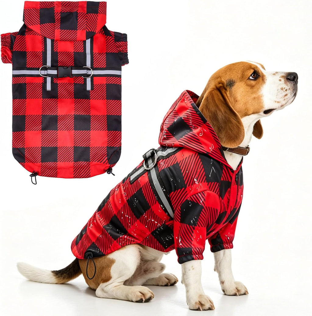 BEAUTYZOO Dog Raincoats for Medium Dogs, Waterproof Rain Jacket with Hood