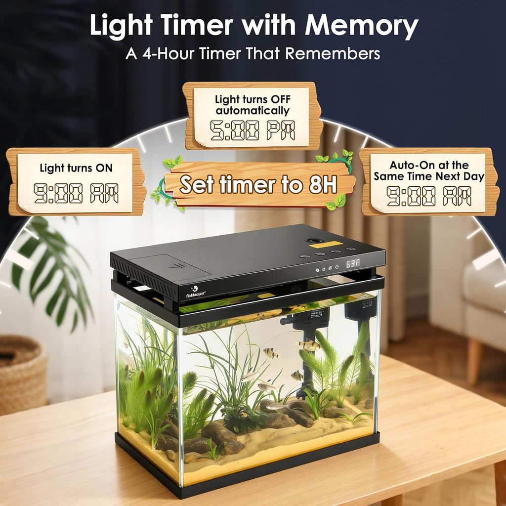 fishkeeper 2.3G Smart Aquarium - HD Glass Fish Tank Kits with Auto Feeder