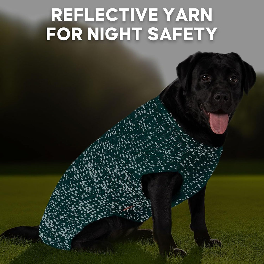 KYEESE Reflective Yarn Dog Sweater for Small Medium Dog Thick Knit Pullover