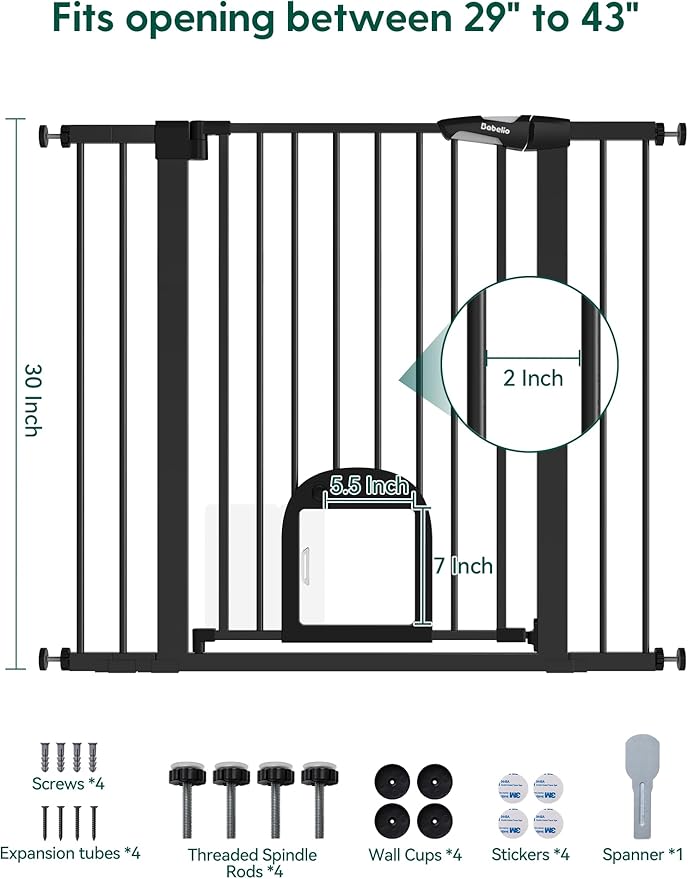 Babelio 36" Tall Upgraded Baby Gate - Image 8