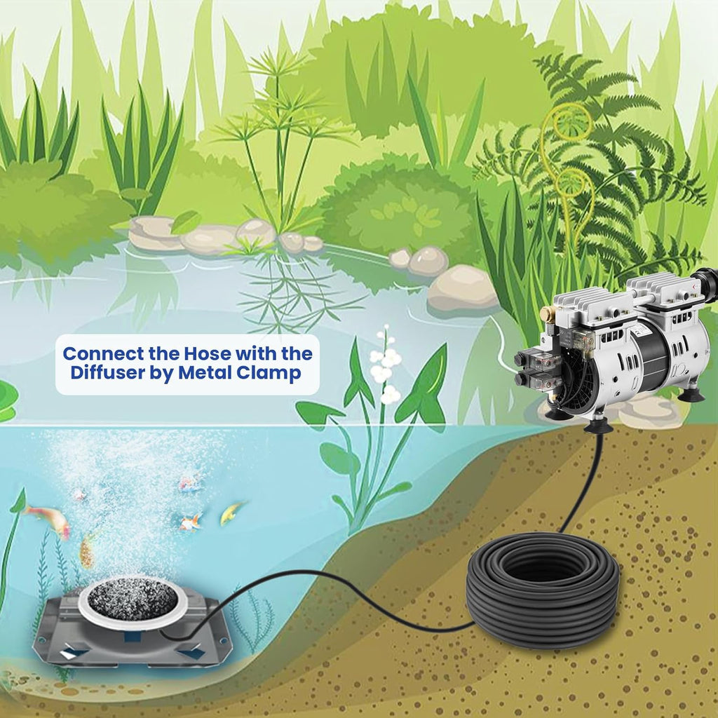 Self Sink Pond Aerator Diffuser Disc Weighed with 2 Clamps