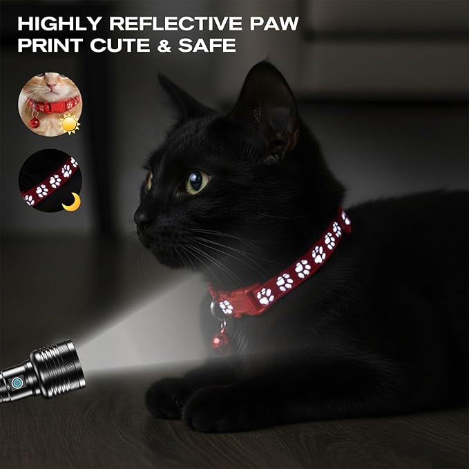 6 Pcs Collar for Cats, Breakaway Cat Collars Reflective Safety Kitten Collar - Image 8