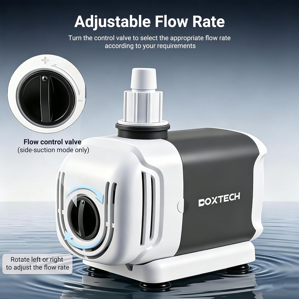 Boxtech Aquarium Water Pump 265GPH, Submersible/External 15W fountain pump