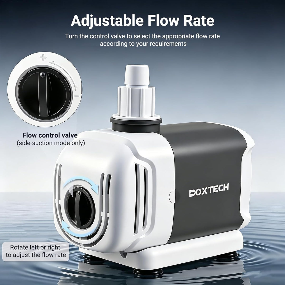 Boxtech Aquarium Water Pump 265GPH, Submersible/External 15W fountain pump