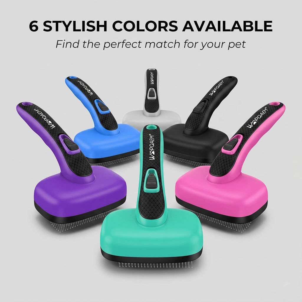 Self Cleaning Slicker Brush for Dog and Cat Shedding, Purple