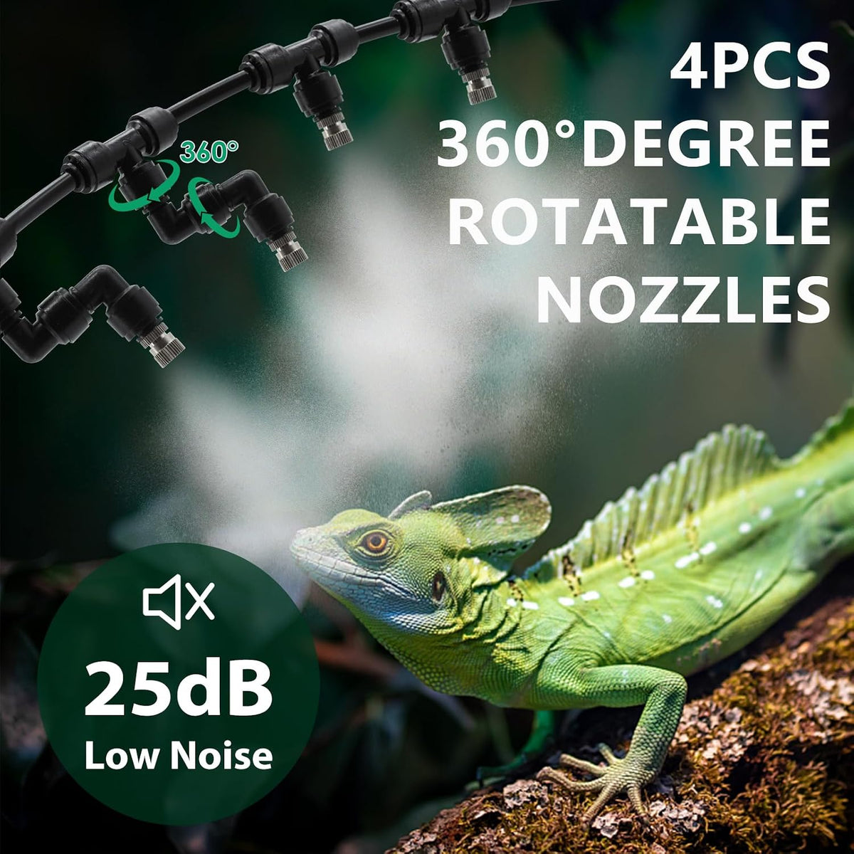 MECESOR Automatic Reptile Mister Humidifier with Timer,Programmable Terrarium Reptile Mister System for Chameleons, Snakes,Frogs,Turtles & Lizards - Smart Spray Control