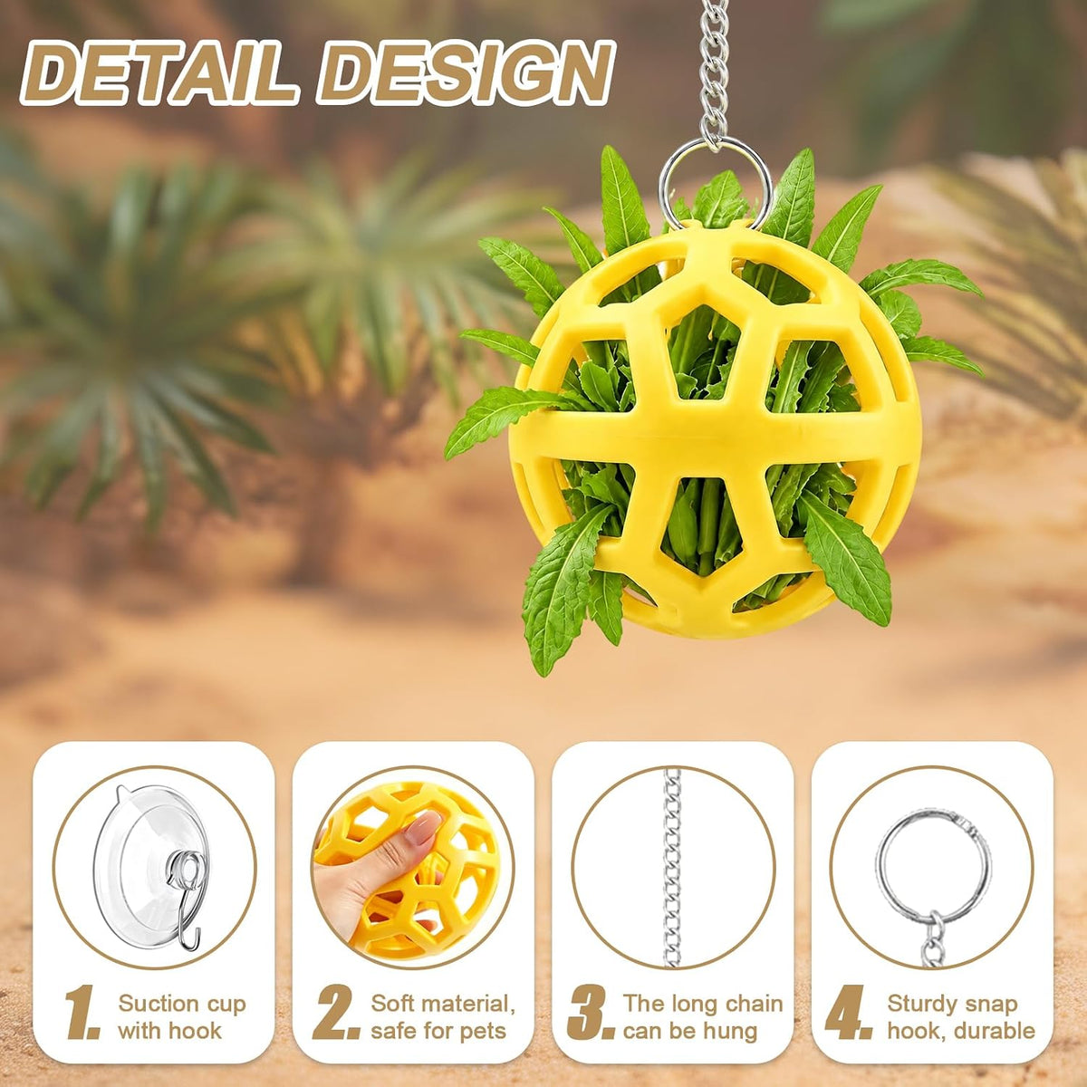 19 Pcs Bearded Dragon Vegetable Feeder Ball, Reptile Enrichment Toys