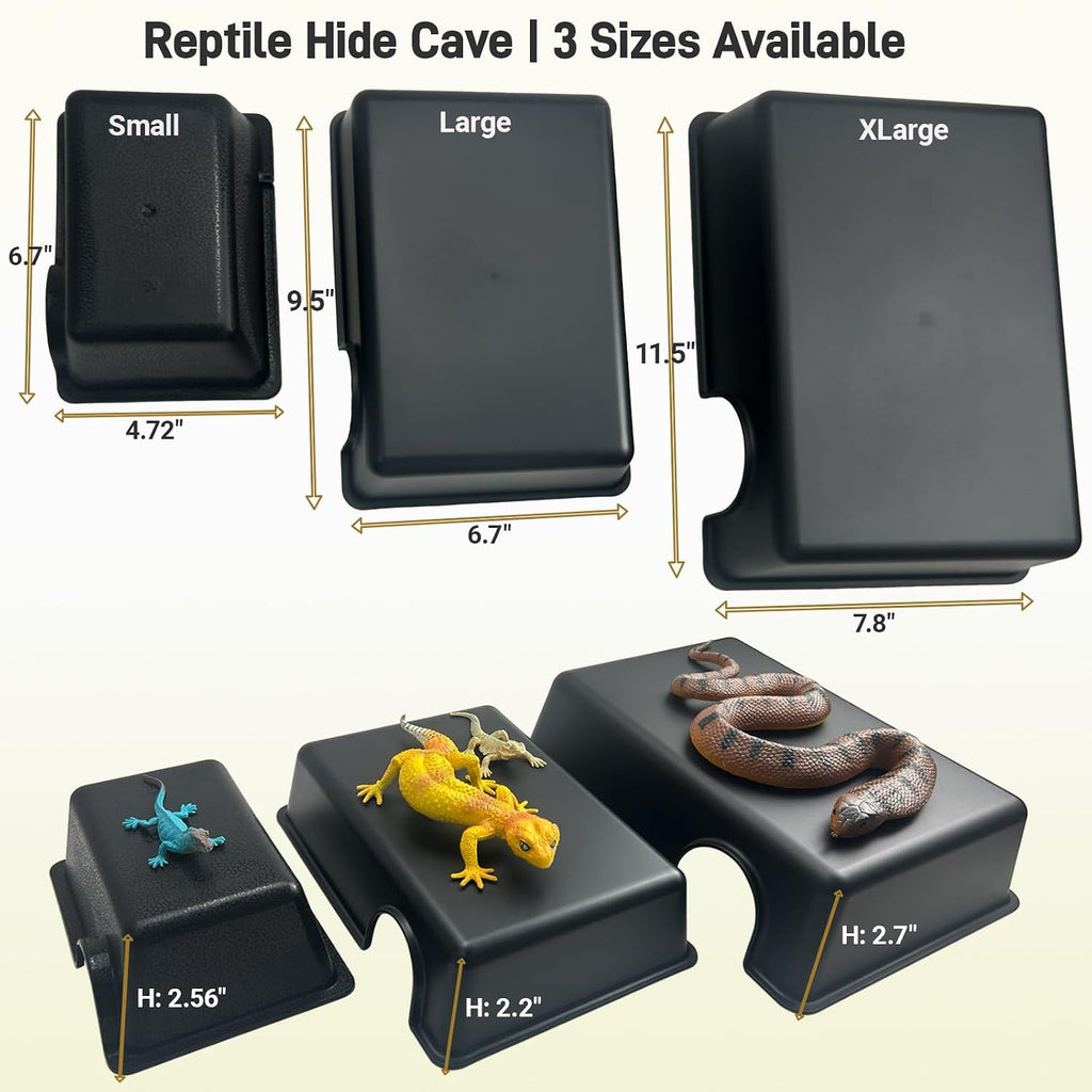 Reptile Hide Cave (2Pcs), Snake Hide for Ball Python & Gecko, Small 6.7"