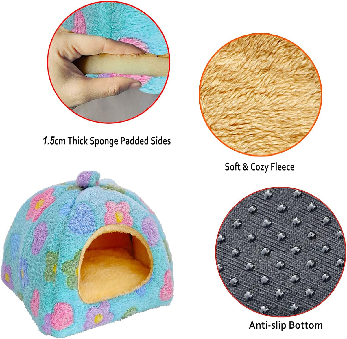 Guinea Pig Bed, Hideout House for Small Animals, Warm & Cozy