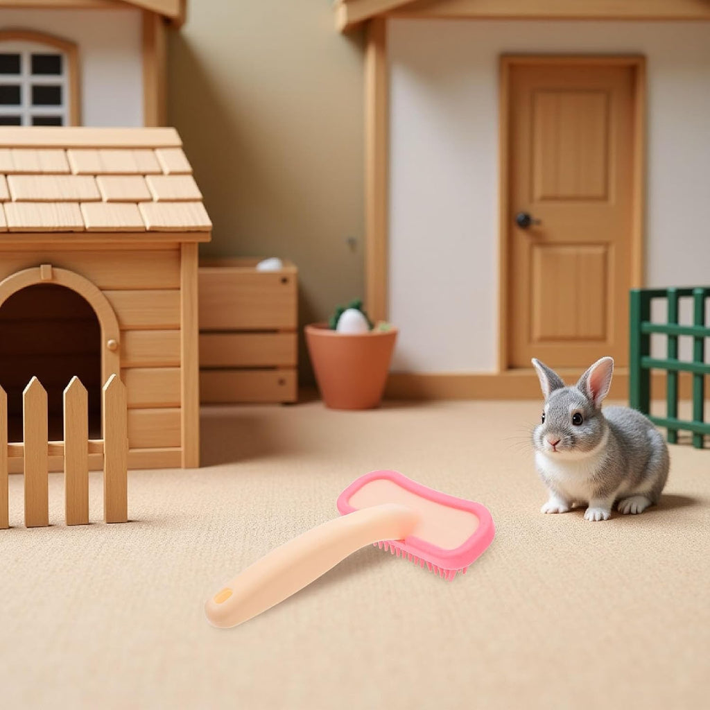 2PCS Rabbit Grooming Brush, Soft Silicone Massage Comb for Small Animals