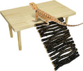 VCEPJH Wooden Bearded Dragon Basking Platform with Climbing Ramp, L