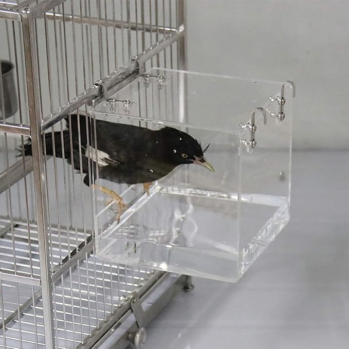 Hanging Bird Bath Cube Bird Bathtub Bath Shower Box Bowl Cage Accessory - Image 4