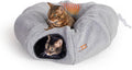 K&H Heated Cat Bed, Thermo-Kitty Heated Tunnel Indoor, Safety Listed, Gray