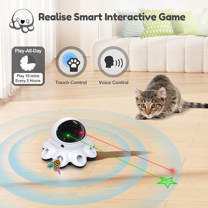 ORSDA Cat Laser Toy, 2-in-1 Interactive Automatic Motion Activated Moving 8 - Image 5