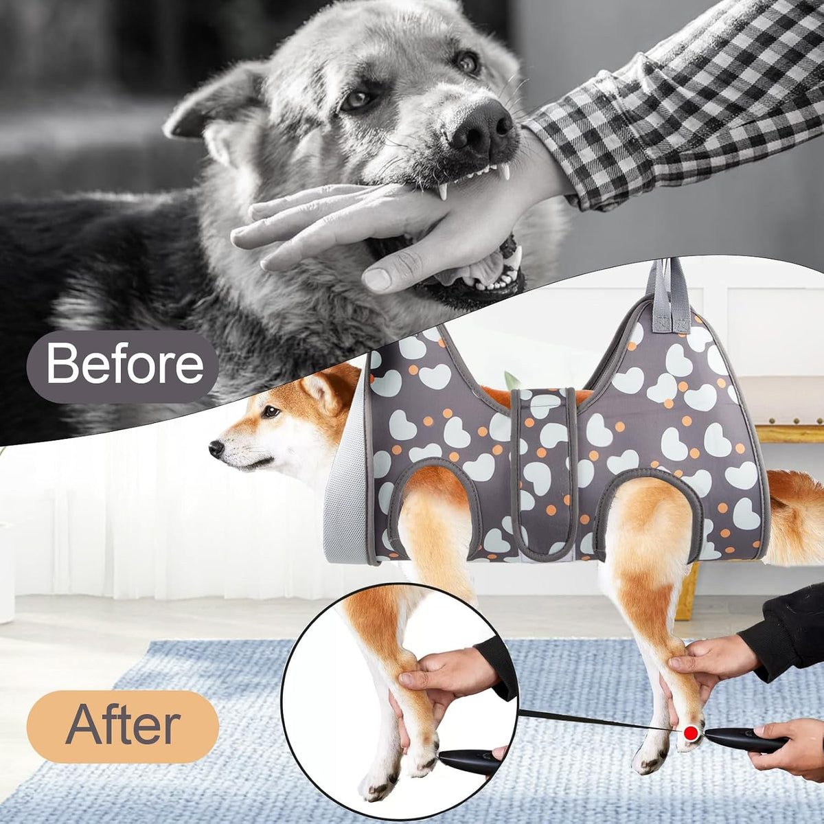 Pet Hammock & Harness for Small Dogs & Cats - Grooming Sling for Nail Trimming & Cutting