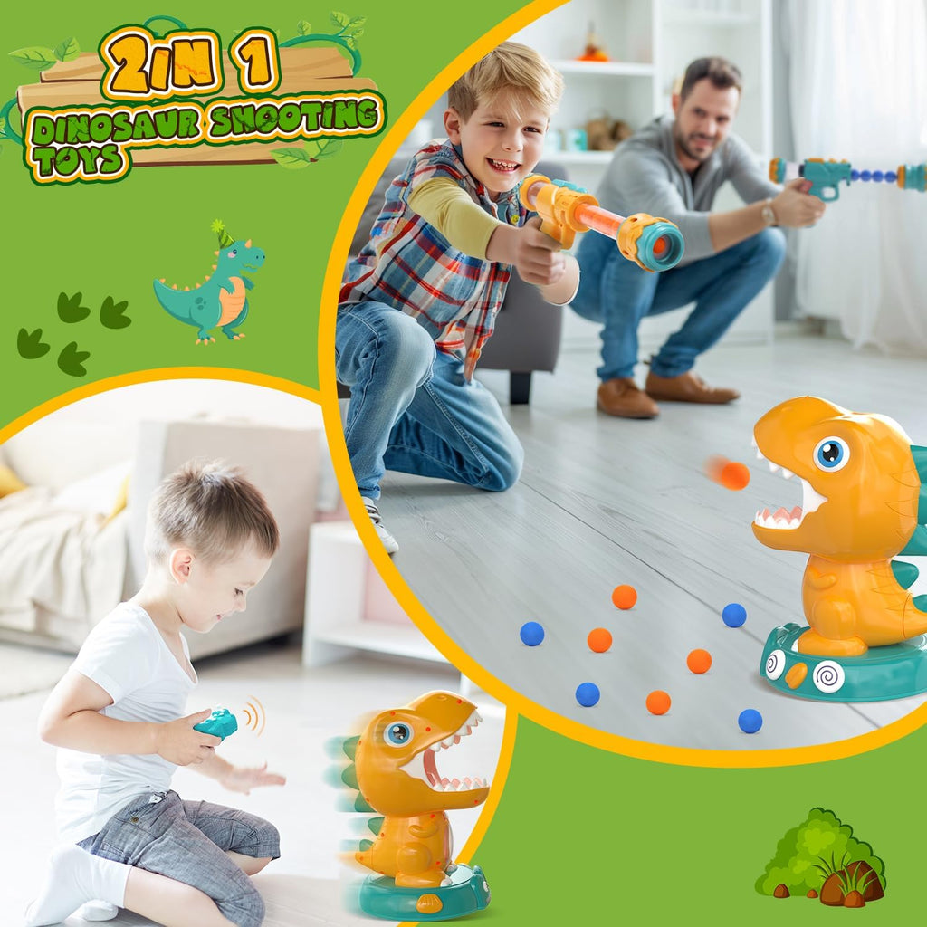 EagleStone Remote Control Dinosaur Shooting Toys with Spray and Auto Score