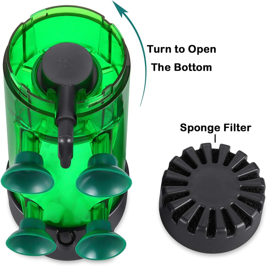 Fluidized Moving Bed Filter Bubble Bio Media Reactor for Aquarium Fish Tank with Air Stone and Sponge Filter