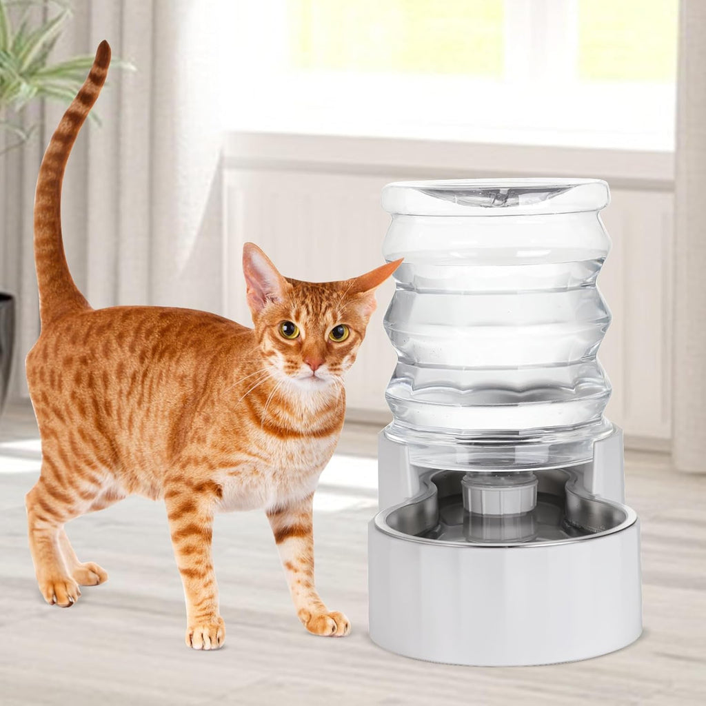 RIZZARI 4L Gravity Cat Water Dispenser: Filter-Free for Cats & Small Dogs