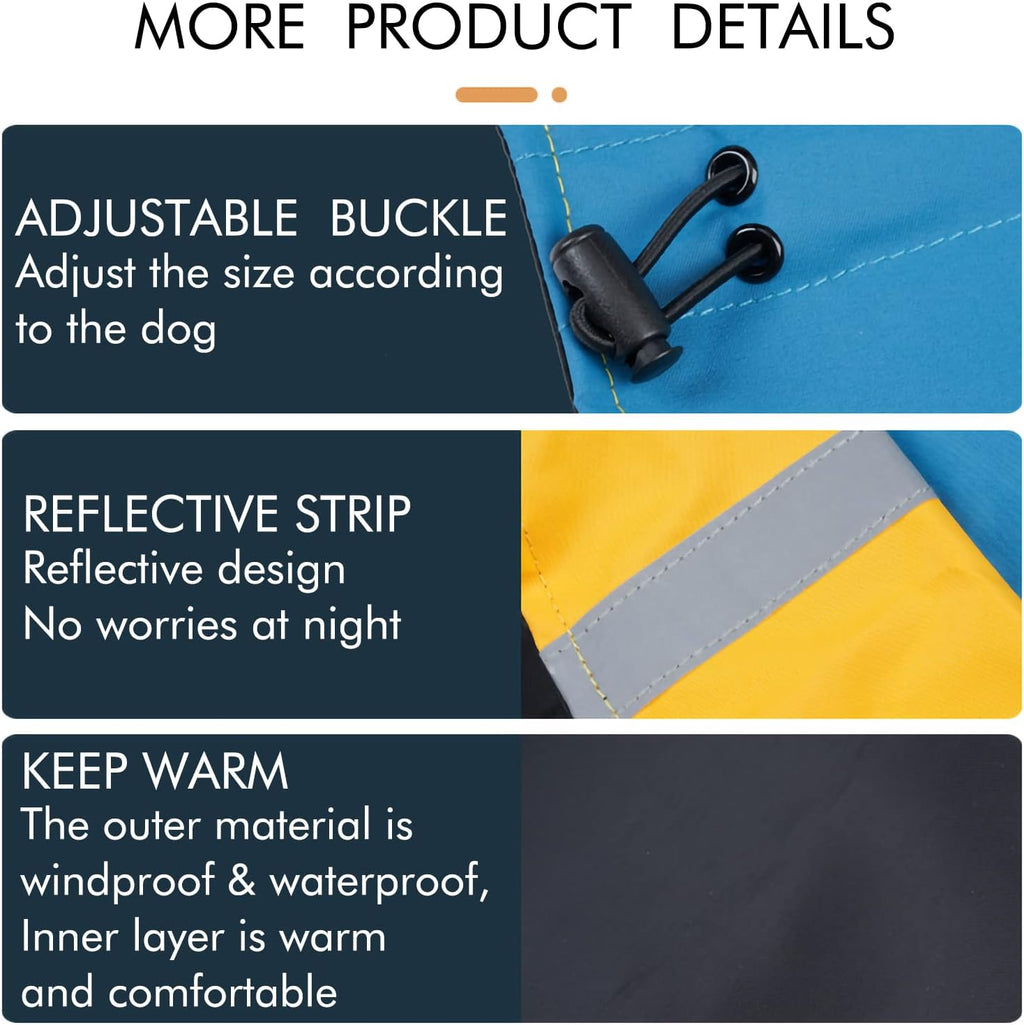 Dog Warm Coats - Windproof Dog Winter Outdoor Jackets Cold Weather Coats for Dog Waterproof Dog Raincoats with Hole for Dog Leash,BY L