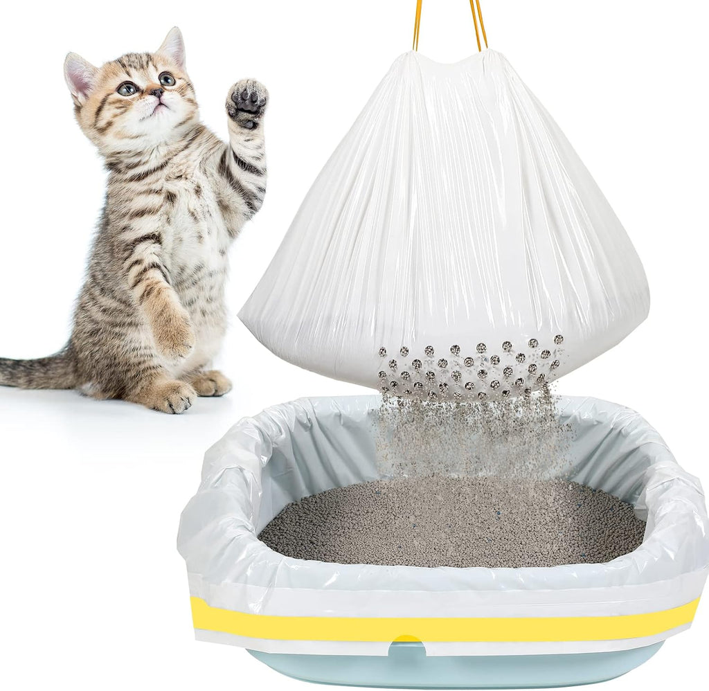 Jutom 28 Count Sifting Litter Box Liners, Cat Box Liners with Holes