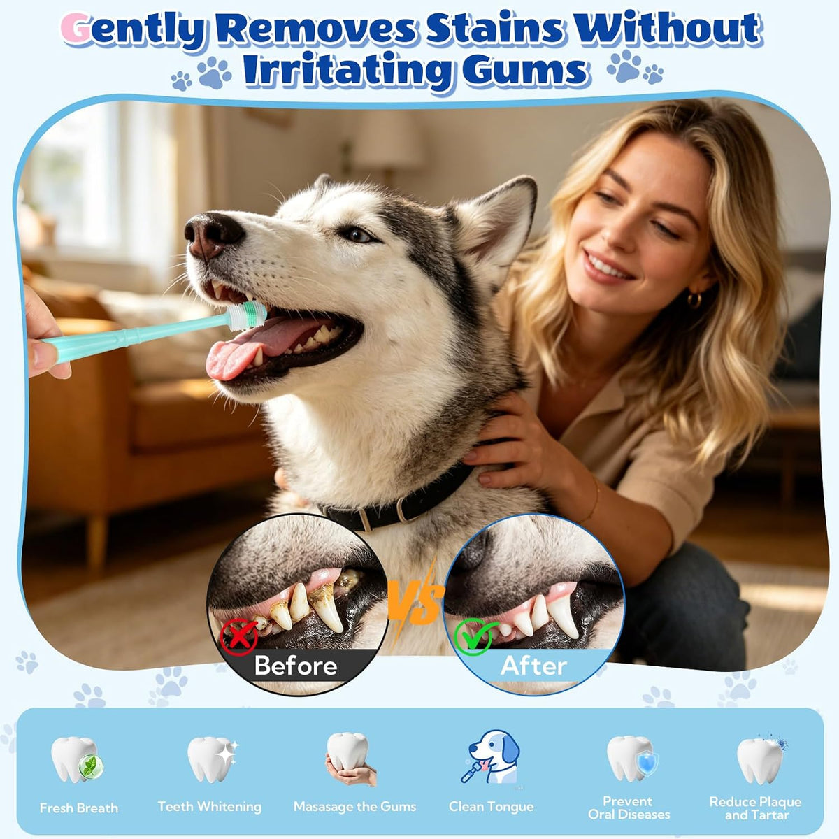 VZZNN 12 Pack Small Dog & Cat Toothbrush, 360 Degree Soft Silicone Pet Dental Care Kit with Holder, Suction Cup Base, Individually Wrapped, Gentle Teeth Cleaning for Kittens & Small Breeds