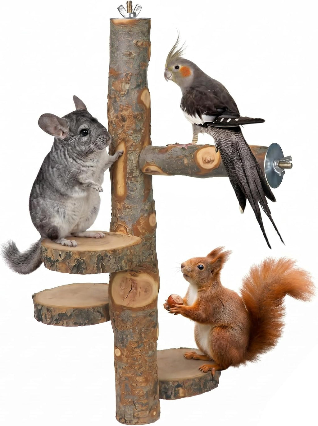 YKD Chinchilla Large Hanging Wooden Rotating Platform