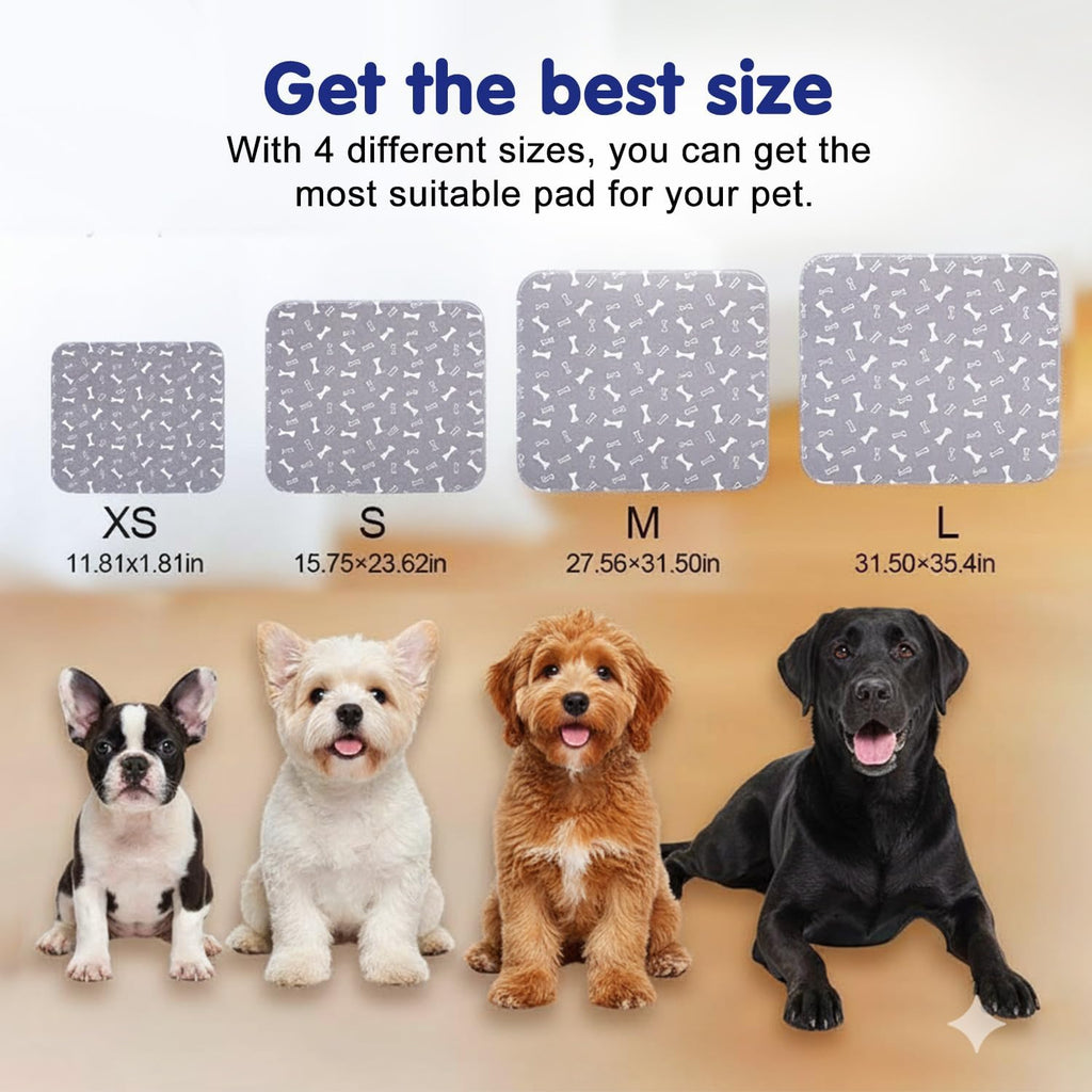 Puppy Pee Pads with Pheromones, Elite Pads for Cats, Washable Pee Pads for Dogs, Leak-Proof & Anti-Slip Pet Training Pad for Home & Travel(White, L: 31.5" × 27.6")